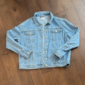 Pink Lily Blue Jean Jacket with Silver Accents
